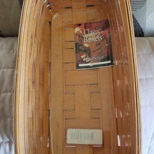 Longaberger 2000 Classic Bread Basket, WT Blueberry plaid Liner, and  Protector